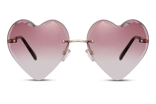 Diamond Cut Heart Shape Sunglasses