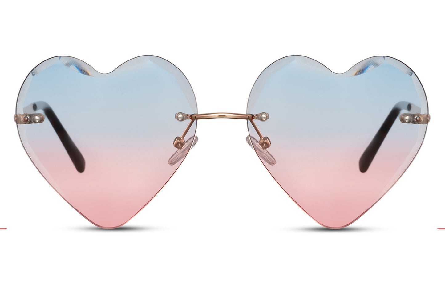 Gradient Heart Shape Transparent Party Sunglasses