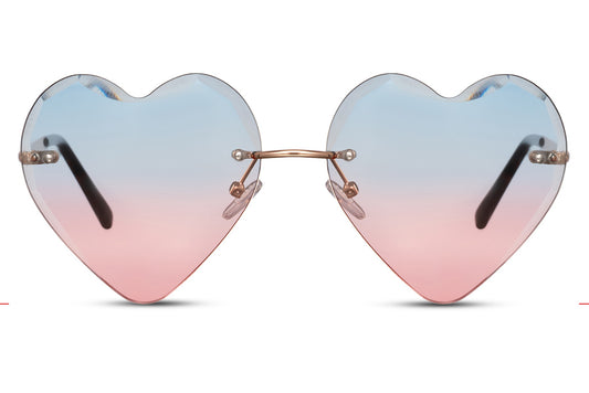 Gradient Heart Shape Transparent Party Sunglasses