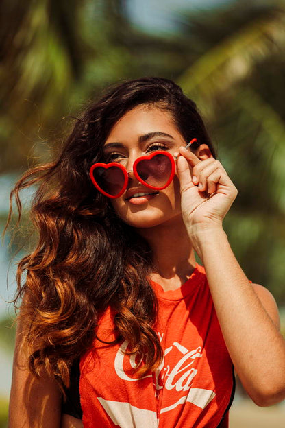 Oversized Red Heart Shape Party Sunglasses