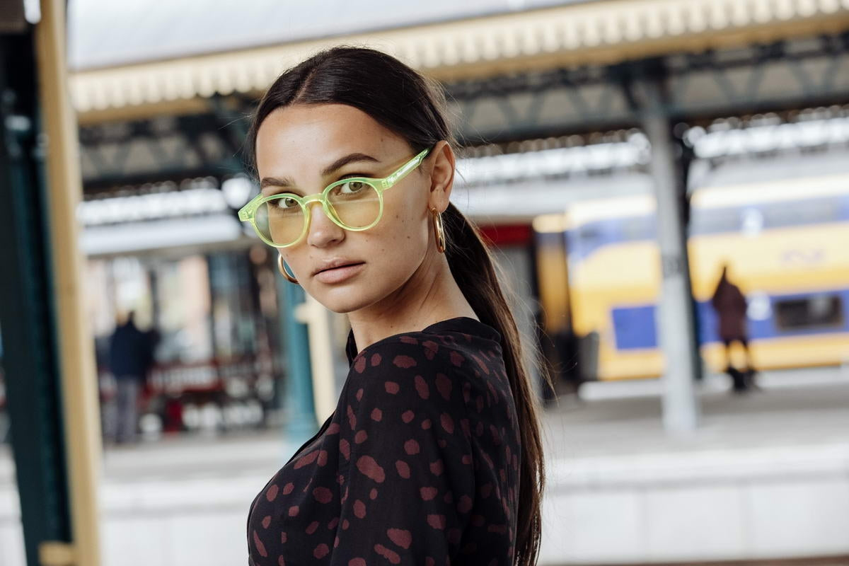 Fancy Yellow Color Transparent Sunglasses