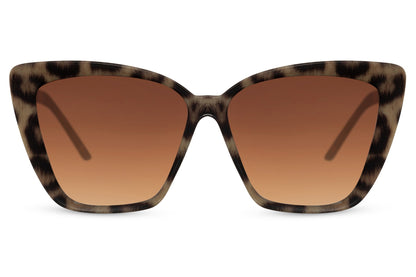 Brown Animal Print Cat Eye Sunglasses