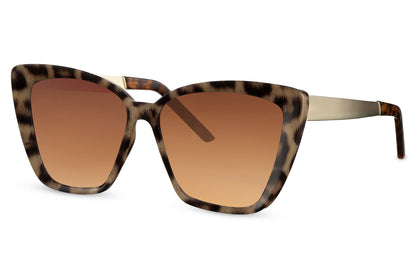 Brown Animal Print Cat Eye Sunglasses