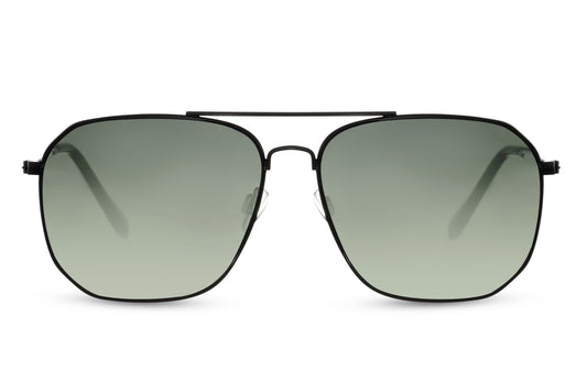 Green Shades Geometric Aviator Sunglasses