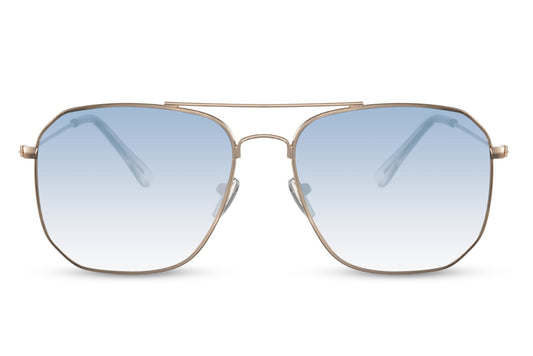 Blue Shades Geometric Aviator Sunglasses