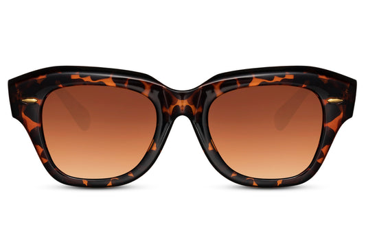 Thick Frame Animal Print Wayfarer Sunglasses