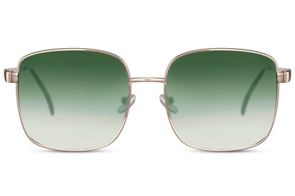 Gradient Green Designer Aviator Sunglasses