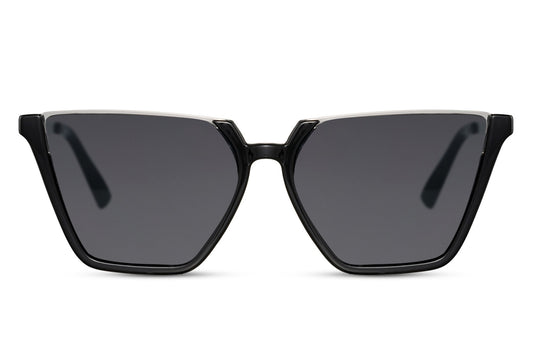 Black Geometric Cat Eye Sunglasses