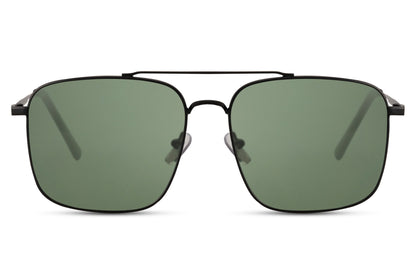 Classic Green Rectangle Aviator Sunglasses