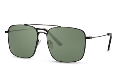 Classic Green Rectangle Aviator Sunglasses