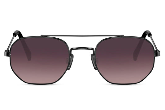 Geometric Black Shade Aviator Sunglasses