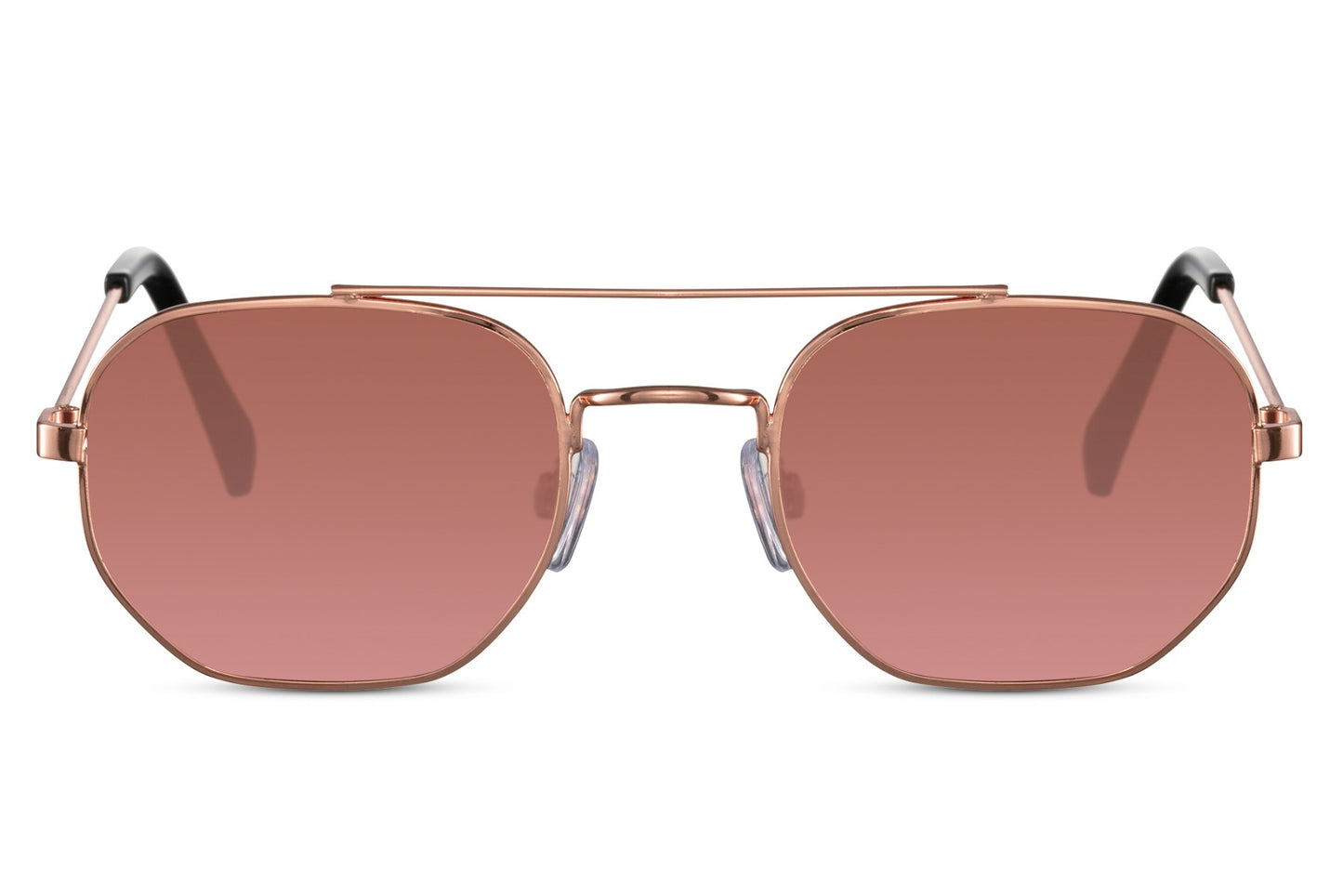 Geometric Pink Shade Aviator Sunglasses For Women