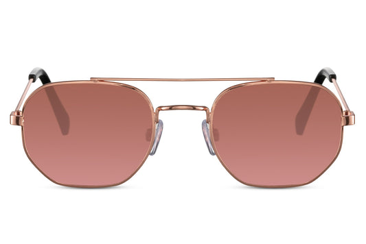 Geometric Pink Shade Aviator Sunglasses For Women