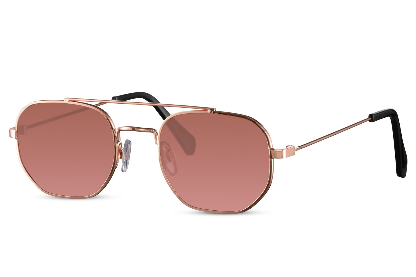 Geometric Pink Shade Aviator Sunglasses For Women