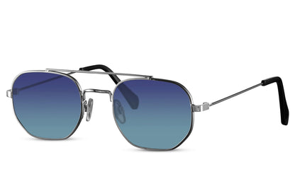 Geometric Blue Shade Aviator Sunglasses