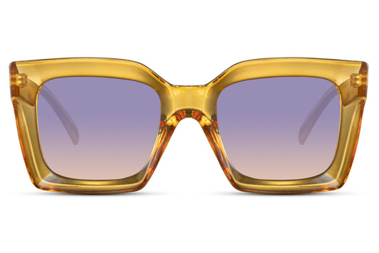 Rectangle Yellow Cat Eye Sunglasses