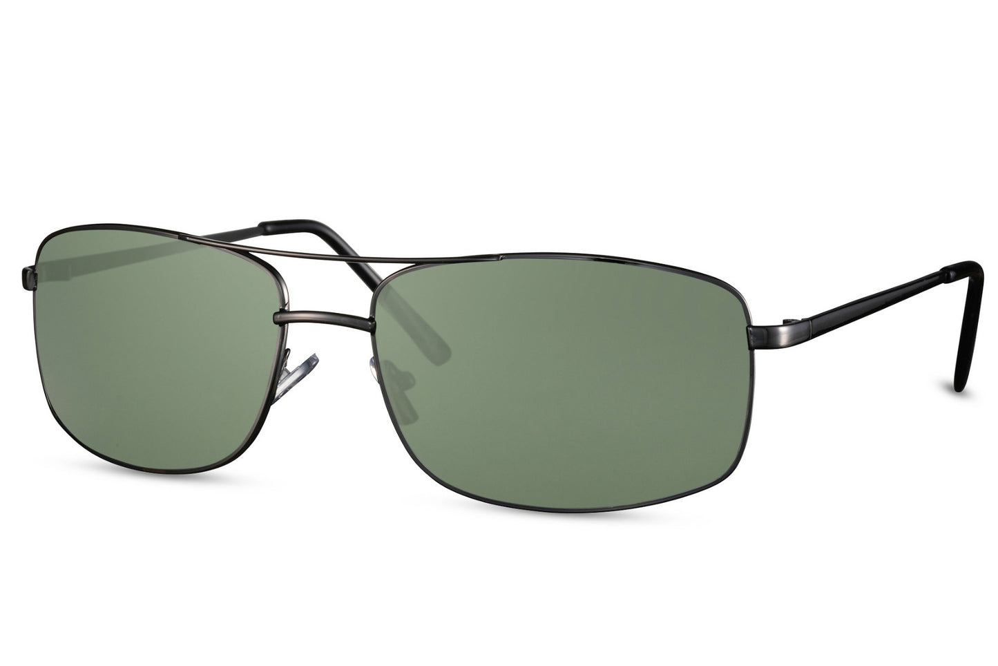 Square Sliver Frame Green Color Aviator Sunglasses