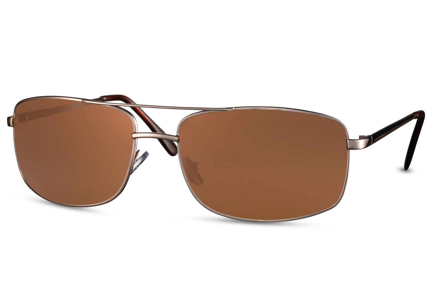 Square Sliver Frame Brown Color Aviator Sunglasses