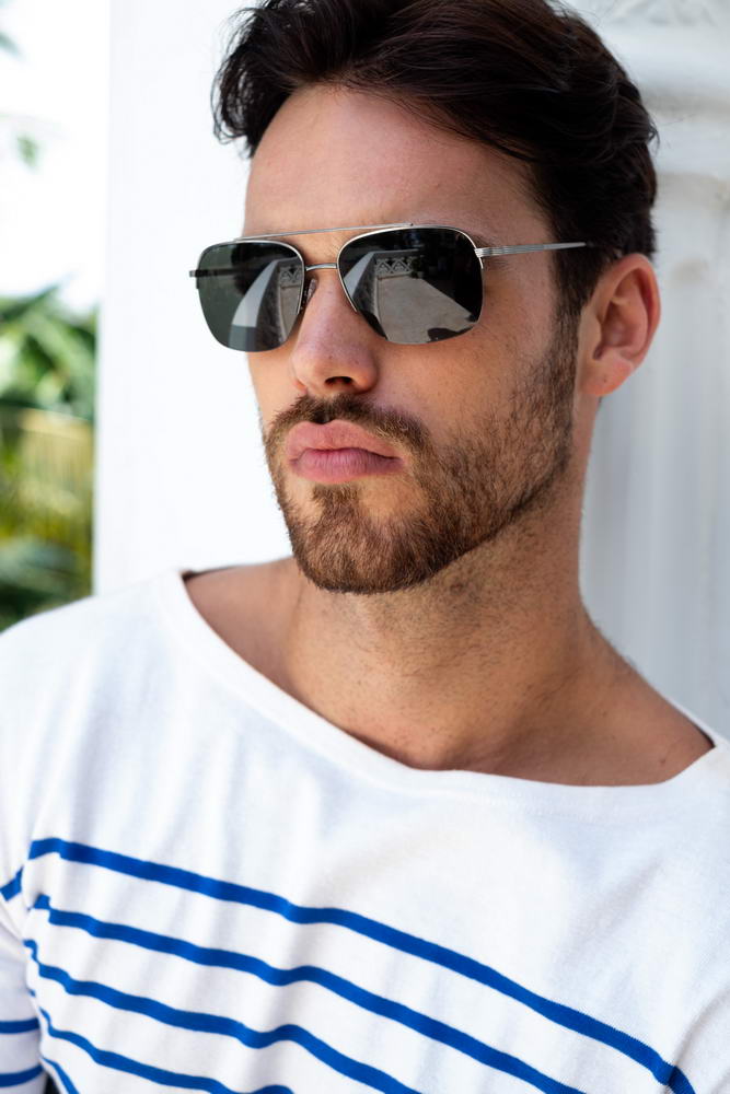 Half Frame Aviator Sunglasses For Men