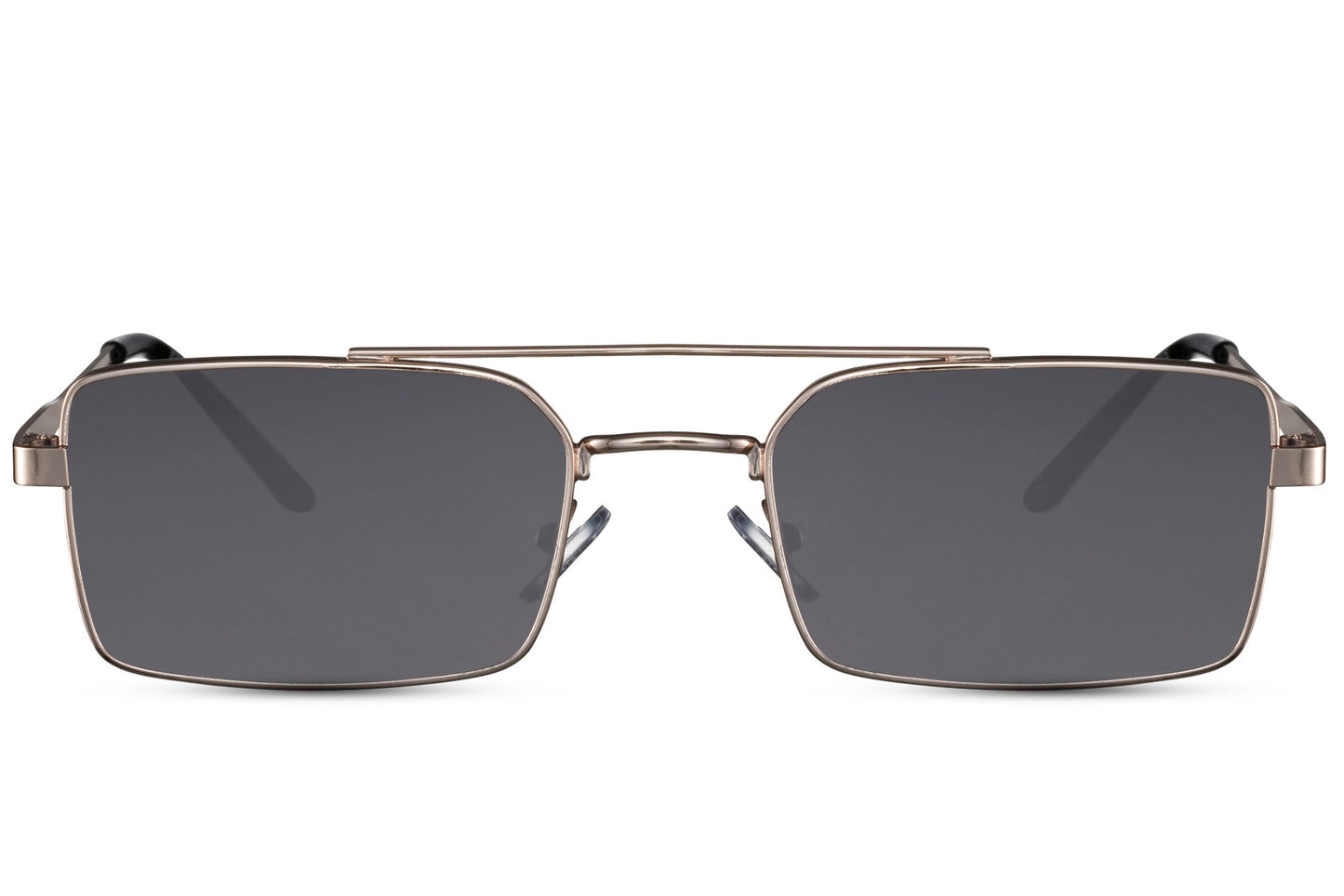 Square Sliver Frame Black Aviator Sunglasses