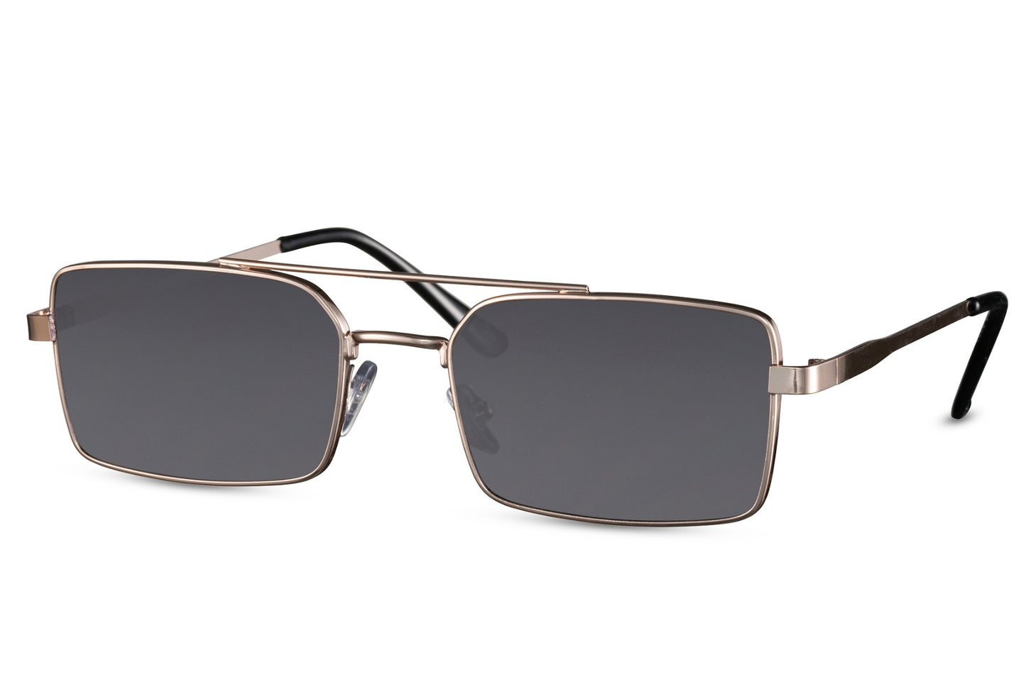 Square Sliver Frame Black Aviator Sunglasses