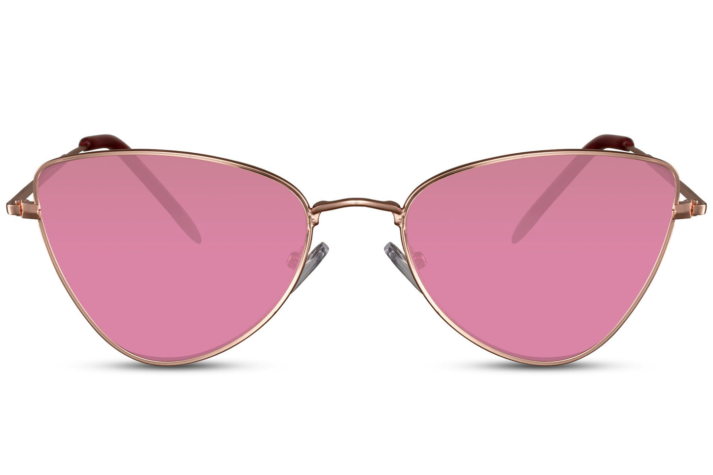 Metal Frame Pink Cat Eye Sunglasses