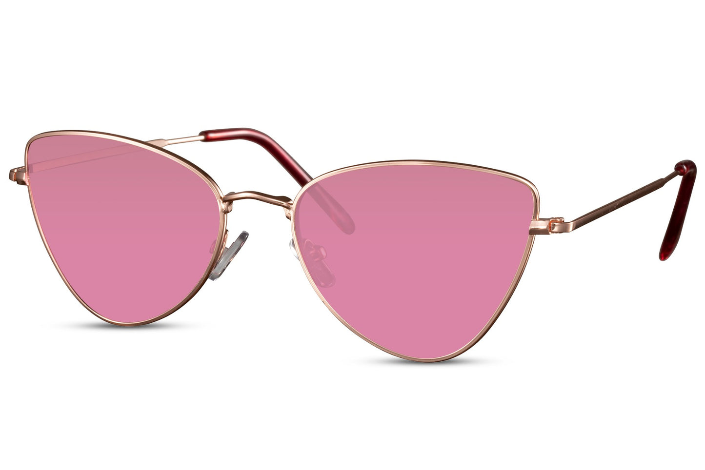 Metal Frame Pink Cat Eye Sunglasses