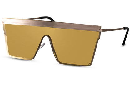 Party Wear Oversized Men Sunglasses Gold Color