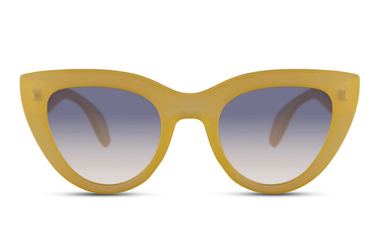 Oversized Gold Frame Cat Eye Sunglasses