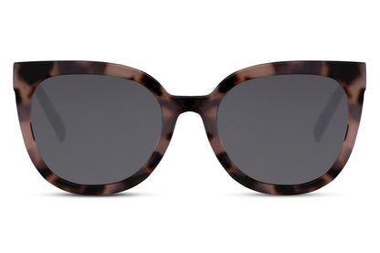 Oversized Animal Print Brown Cat Eye Sunglasses