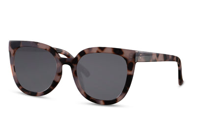 Oversized Animal Print Brown Cat Eye Sunglasses