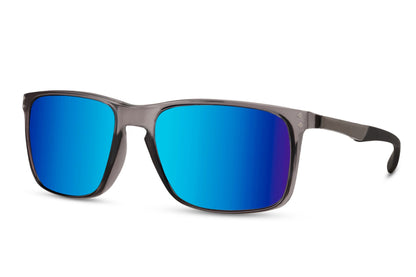 Stylish Blue Reflective Wayfarer Sunglasses