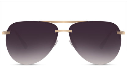 Frame less Black Aviator Sunglasses