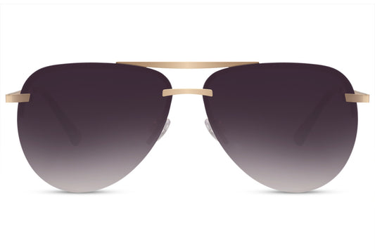 Frame less Black Aviator Sunglasses