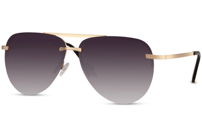 Frame less Black Aviator Sunglasses