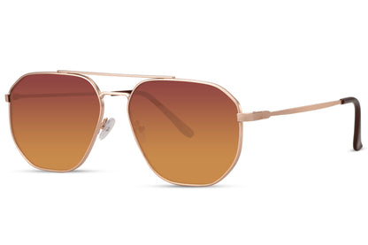 Modern Design Brown Aviator Sunglasses