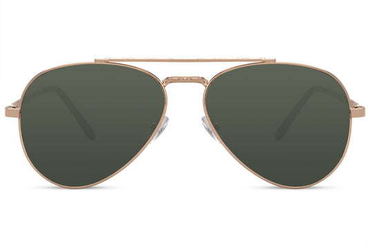 Vintage Gold Frame Green Color Aviator Sunglasses