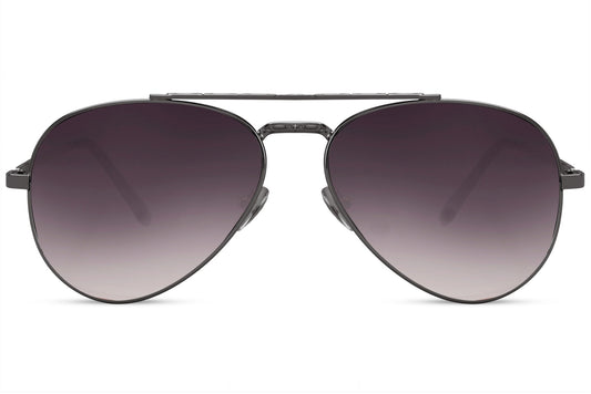 Retro Grey Color Aviator Sunglasses