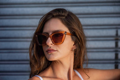 Brown Frame Cat Eye Sunglasses