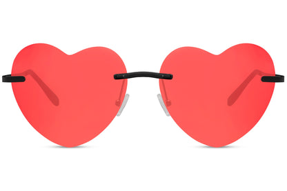 Fancy Heart Shape Red Colour Sunglasses