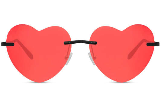 Fancy Heart Shape Red Colour Sunglasses