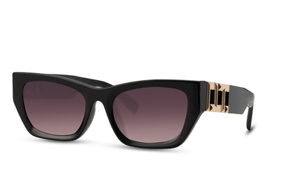 Black Rectangle Cat Eye Sunglasses