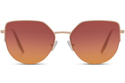 Geometric Rose Gold Cat Eye Sunglasses