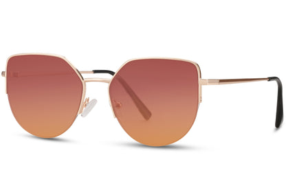 Geometric Rose Gold Cat Eye Sunglasses