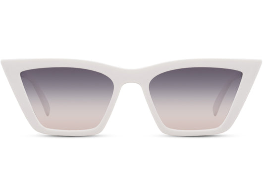 White Frame Cat Eye Sunglasses For Women