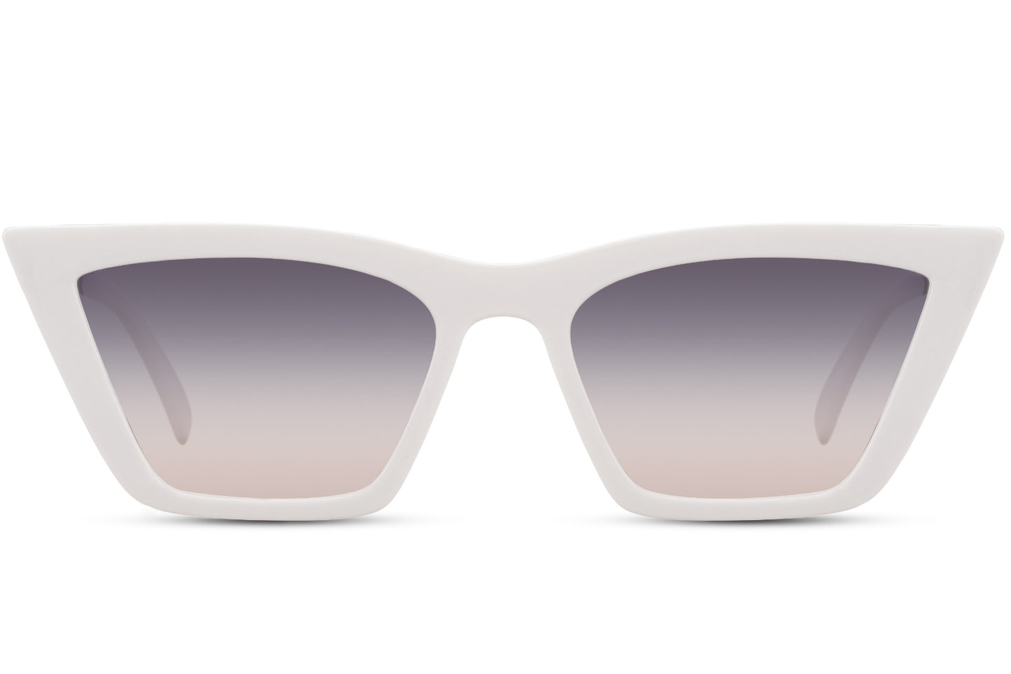 White Frame Cat Eye Sunglasses For Women