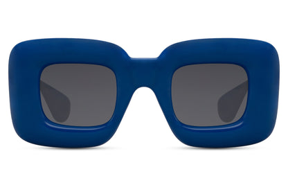 Retro Oval Blue Color Party Sunglasses