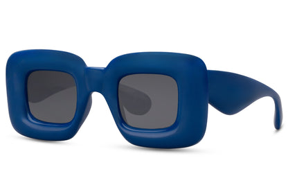 Retro Oval Blue Color Party Sunglasses