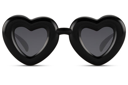 Heart Shape Black Frame Sunglasses Women