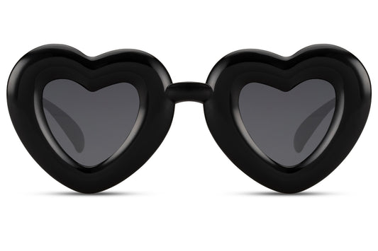 Heart Shape Black Frame Sunglasses Women